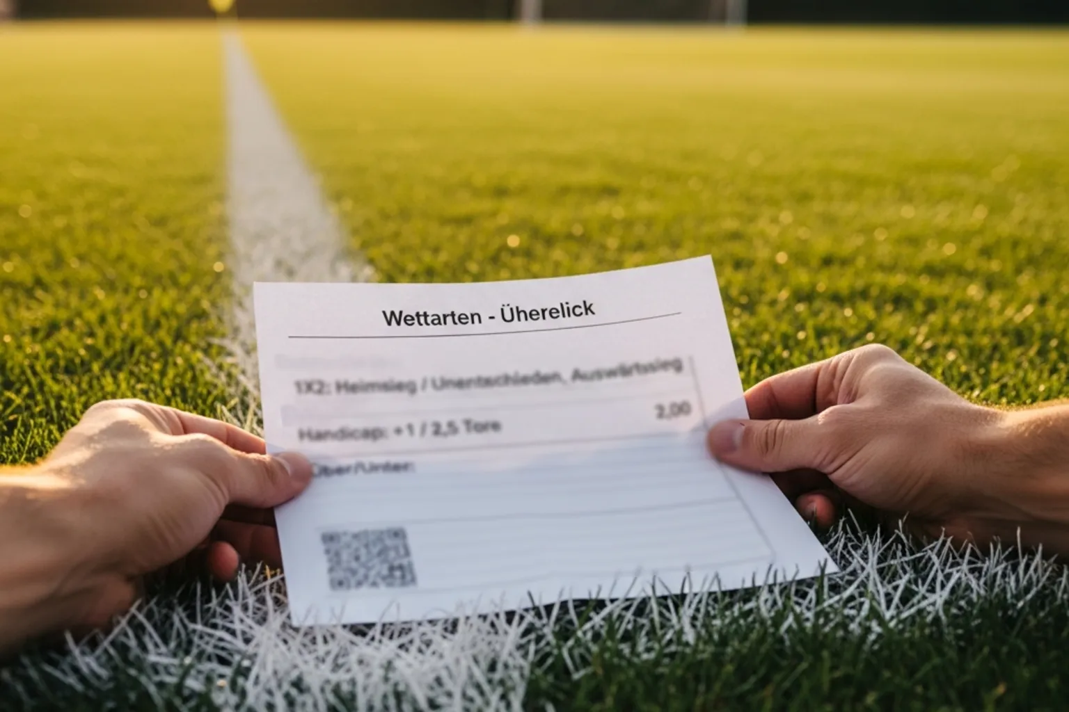 Fußball Wettarten im Überblick — Wettschein und Fußballfeld